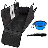 Hundedecke für die Rückbank XXL – gepolsterte Schondecke mit Seitenschutz 165*142*50cm – universell für jedes Auto – teilbar – auch für den Kofferraum +Faltbarer Wassernapf +Tierhaarbürste