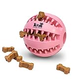 pretty petZ® Hundeball mit Zahnpflege-Funktion Noppen aus Naturkautschuk | Robuster Hunde Ball | Hundespielball für Große & Kleine Hunde | Kauspielzeug aus Naturgummi für Leckerli