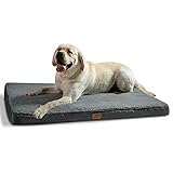 Bedsure orthopädisches Hundebett Grosse Hunde - 112x81x8 Hundekissen flauschig Hundematte waschbar Hundematratze in dunkelgrau für große Hunde