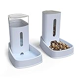 YGJT Automatischer Futterspender Katze/Hunde Wasserspender mit Filter | Haustier Automatischer Wasserspender,Futterautomat Kitten Trinkbrunnen Welpen Schüssel jeweils 3.8 L (Neu)