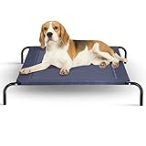 COSTWAY Hundebett Metall Sommer, Hundeliege Garten, Haustier Liegeplatz draußen, Hundesofa Schlafplatz Outdoor, Haustierbett Hund belastbar bis 45kg, Katzenliege Katzenbett (110x80x18CM)