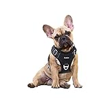 Funfox Hundegeschirr für Große Hunde No Pull Geschirr Einstellbar Anti Zug Sicherheitsgeschirr Mittlere Hunde Brustgeschirr Hund Groß Atmungsaktiv Dog Harness Schwarz S