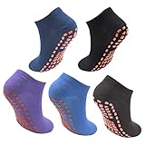 wangjiangda 5 Paare Antirutschsocken für Damen & Herren, Anti-rutsch Yoga Socken Athleticsocke mit Gummi-Pads, Rutschsocken Stopppersocken