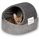 KaraLuna Katzenhöhle Kuschlig & Warm - Auch für große Katzen I Katzen Bettchen Indoor I Hundehöhle kleine Hunde I Katzenbett Hunde Kuschelhöhle zum Schlafen Bett Höhle Iglu Katze