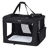 FEANDREA Hundebox, Hundetasche, faltbar, 70 x 52 x 52 cm, schwarz PDC70H