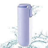 Dociote Hunde Trinkflasche Wasserflasche, 420ml Auslaufsicher Faltbare Tragbare Haustier Katzen Trinkflasche, Hundetrinkflasche für Unterwegs Reise Wandern Lila