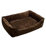 FEANDREA XXL waschbares Hundebett, Bezug abnehmbar und maschinenwaschbar, kuscheliges Hundekissen, Braun 110 x 27 x 75 cm PGW12CC
