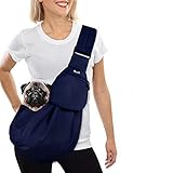 SlowTon Tragetuch Hund, Haustier Hand Schleuderträger Schultertasche Verstellbare Gepolsterte Schultergurt mit Fronttasche hundetragebeutel Metro Outdoor