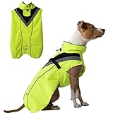 DOGOPAL Regenmantel Hund wasserdicht für kleine & große Hunde - Gelber Hunderegenmantel mit Reflektorstreifen - Wasserdichter Hundemantel, Regenschutz & Regenjacke aus atmungsaktivem Mesh XXL