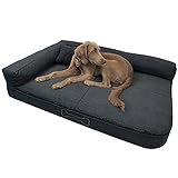 DILUMA Luxus Hundebett Valetta mit Kissen Größe L 120x80 cm für große Hunde - orthopädisches Hundesofa mit abnehmbaren Bezug und Antirutschbeschichtung