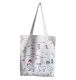 Zshhy Frauen Leinwand Umhängetaschen Baumwolle Frau Tragetasche Handtasche Cartoon Hundetuch Einkaufstasche Mädchen Student -D_35X40Cm