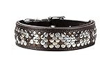 HUNTER ARIZONA Hundehalsband, Leder, Nietenbesatz, 55 (M), braun