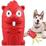 Kauspielzeug Hund, Hundespielzeug unzerstörbar Kauknochen Hund Robust Naturkautschuk Zahnreinigung Hund Spielzeug für Große und Mittelgroße Hunde, Rot