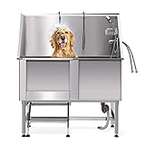 SNUGENS Hundepflege Hundebadewanne aus Edelstahl Haustierbadewanne Stabil Antirutsch Badewanne zur Hundedusche Badewanne für Hunde Hundewaschplatz Pet Bath Tub Pet Badewanne Hundewaschstation