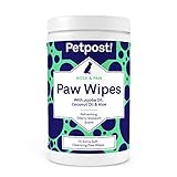 Petpost | Pfotentücher für Hunde – pflegender Pfotenreiniger mit Kokosöl, Jojobaöl und Aloe vera – 70 ultraweiche Wattetücher für die sanfte Pfotenpflege (Kirschblüten)