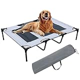 PetierWeit Erhöhtes Hundebett Hoch Atmungsaktiv Haustier Feldbett Abnehmbar Hundeliege Outdoor Mittelgroße Hunde Hundebett Waschbar Orthopädisches Hundebett Flauschig (L)