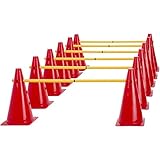 smartpeas 18-teilges Steckhürdenset 45cm in Rot für Koordinationstraining – Agility Hürden – Cavaletti – Hindernisse für Kinder, Hunde, Pferde +Plus: Tasche & Frisbee