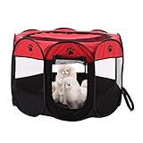 Faltbarer Laufstall für Haustiere, tragbar, wasserdicht, aus Oxford-Mesh, für Camping, Spielhaus für Hunde, Katzen, 72 x 72 x 43 cm