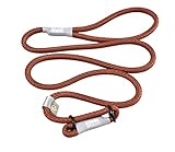 Cesar Millan Leine - Trainingsleine für Hunde - 2in1 Halsband Hund und Leine - Slip Lead - Retrieverleine mit integrierter Halsung - Länge 120cm Durchmesser 1cm Farbe Rot/Olive