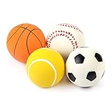 Chiwava 4 Stück 2.4 Zoll Kleine Hunde Hundespielzeug aus Latex mit Quietschend für kleine und mittelgroße Hunde interaktives Kauen mit Sound