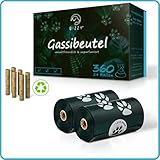 GIZZY® NEU - Hundekotbeutel - 360/675 - Extrem reißfest - Biologisch abbaubar - Kotbeutel für Hunde - Auslaufsichere Kotbeutel ohne Duft, ohne Kotbeutelspender - Hundetraining Zubehör (360 Beutel)