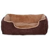 Hundebett, Hundekissen, Hundekörbchen mit Wendekissen, Größe M, Farbe beige/braun