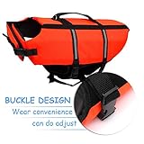 Ploopy Light Weight Haustier Hundeschwimmweste Schwimmsicherheitsweste, Nacht reflektierende Schwimmweste für Hunde Orange (M)