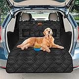Looxmeer Kofferraumschutz Hunde mit Seitenschutz, Auto Kofferraum Universal Hundedecke, Kofferraumschutzmatte, Wasserdicht, rutschfest, Kratzfest, Kofferraumdecke für Auto Van SUV, Schwarz