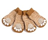 Akopawon Antirutschsocken Hunde Katzensocken 4 Stück Pfotenschutz Haftsocken für Drinnen, Haustier Hunde Katzensocken mit Gummiverstärkung, Größe S - 3XL Passend für Hunde von 1-22,5 kg