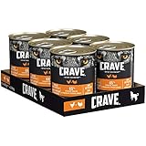 CRAVE Premium Pastete mit Huhn & Truthahn für Hunde – Getreidefreies Adult Nassfutter mit hohem Proteingehalt – Dosen 6 x 400 g