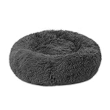Decdeal Haustierbett für Katzen und Hunde Rundes Plüsch Hundebett Katzenbett in Doughnut-Form Farbe und Größe Optional
