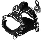 Hundegeschirr für,Hunde Anti Zug Geschirr, Pull Sicherheitsgeschirr Kleine, Große Mittlere Hunde Brustgeschirr Dog ,Harness Weich Gepolstert (M)