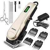 AIBORS Hundeschermaschine, Leise Profi Schermaschine Hund Langhaar Katze Elektrisch 2000mAh Geräuscharm Tierhaarschneidemaschine für Hunde Hundetrimmer Wiederaufladbar Schnurlos Dog Clippers