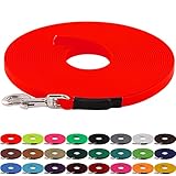 LENNIE BioThane Schleppleine, 9mm, Hunde 5-15kg, 10m lang, ohne Handschlaufe, Neon-Orange, genäht