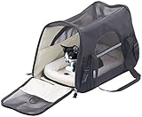 Sweetypet Hundetasche: Hand- & Auto-Transporttasche für Haustiere bis 8 kg, Größe M, schwarz (Transporttasche Katze)