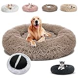 JRUI Weiches Und Kuscheliges Hundebett Haustierbett Hundekissen, Rund Plüsch Hundesofa Kuschelbett Waschbar Katzenbett für Kleine, Mittelgroße Extra Große Haustiere Donut Katzenkörbchen Welpenbett