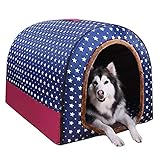 Haustierbett, Großer Hund Hundehütte Winter Warm halten Waschbar Innen Luxus Hundehütte Vier Jahreszeiten Hundehöhle Iglu,A,XXL92*68 * 72cm