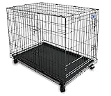 Simply Maison M | Hundekäfig | Transportbox | Drahtkäfig mit 2 Türen, schraubbaren Rollen und Tragegriff | ( 77cm x 48cm x 57cm )