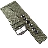TIME4BEST Unisex 22mm Military Army Grün Nylon Canvas Stoff Uhrenarmband
