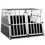 Cadoca Hundetransportbox XXL robust verschließbar aus Aluminium Autotransportbox Tiertransportbox 97x90x70cm