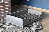 dekorie67 Hundebett aus Holz für mittlere Hunde - 90 x 55 cm - Farbe: Schwarz - Hundekorb/Hundesofa/Katzenbett aus Massivholz
