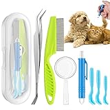 Niserelesa Zeckenzange Für Hunde&Katze,7pcs Zeckenzange Für Mensch,Hunde Zeckenhaken,Zeckenpinzette Set,3X Zeckenhebel,1x Zeckenzange,2 In 1 Edelstahl Zeckenzange&Zeckenhaken Für Mensch,Hund,Kinder