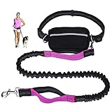 Premium Hundeleine zum Laufen Spazieren, Dual Griffe Joggingleine mit Reflektierende Nähte und kotbeutelspender, Hundeführleine mit verstellbar für große Hunde geeignet,Freihändig und Stoßdämpfende
