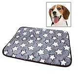 Haustier Pet Beidseitige Mat Hundematratze Katzenbett Fluffy Pad warm weich Plüsch-Haustier-Doppelseitige Pad, Spezifikation: L (Dark Coffee) (Color : Grey Star)