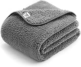 ALLISANDRO Flauschige Hundedecke【80x60cm Anthrazit】 Katzen Decke mit super softe weiche zweiseitige Material Haustier-Decke, perfekt für Hundebett Sofa und Couch