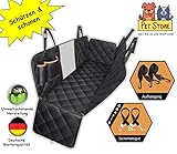 Autoschondecke Hund Katze Schutzdecke Auto Rücksitz Kofferraum Hundedecke Hundeschutzdecke Rückbank Wasserdicht Teilbar Schondecke inkl. 2 Sicherheitsgurte Sichtfenster Seitenschutz & Taschen