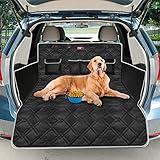 Looxmeer Kofferraumschutz Hunde mit Seitenschutz, Auto Kofferraum Universal Hundedecke, Kofferraumschutzmatte, Wasserdicht, rutschfest, Kratzfest, Kofferraumdecke für Auto Van SUV, Schwarz