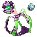 Hundegeschirr für Kleine, mittelgroße und große Hunde Reflektierendes, verstellbares Frontclip Hundegeschirr Outdoor Anti Zug Geschirr No Pull Sicherheitsgeschirr - Kostenloses LED Hundeclip Licht
