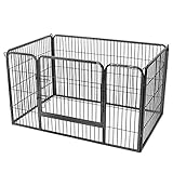 FEANDREA Welpenauslauf, Freigehege für Haustiere, 122 x 80 x 70 cm, grau PPK04GY