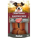 SmartBones Kauknochen Medium - Kausnack mit Rindfleisch Geschmack für mittelgroße Hunde, Knochen mit weicher Textur, ohne Rohhaut, 2 Stück